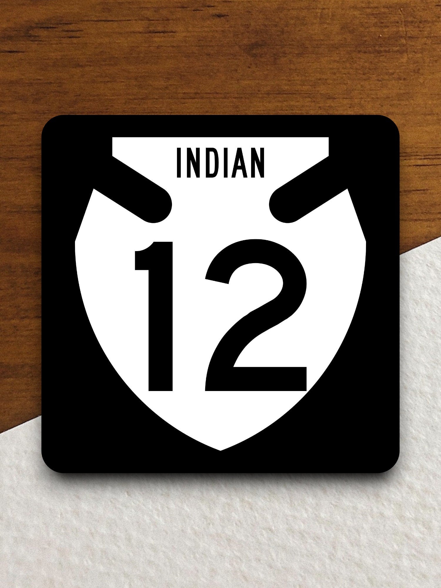 Indian Route 12 road sign sticker, road trip sticker, highway sign, room decor, travel sticker