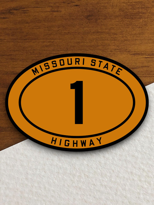 Missouri State Highway 1 road sign sticker, road trip sticker, highway sign, room decor, travel sticker