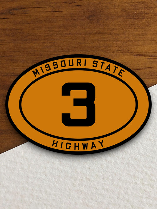 Missouri State Highway 3 road sign sticker, road trip sticker, highway sign, room decor, travel sticker