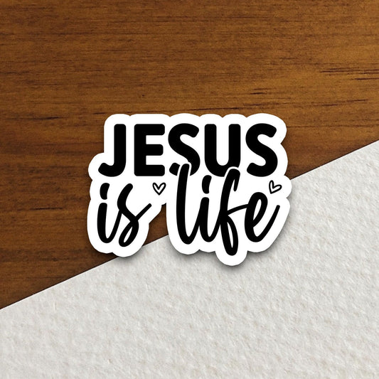 Jesus is Life sticker, Religious Sticker, Faith Sticker, Worship Sticker, Christian Sticker, Scripture Sticker, Room Décor