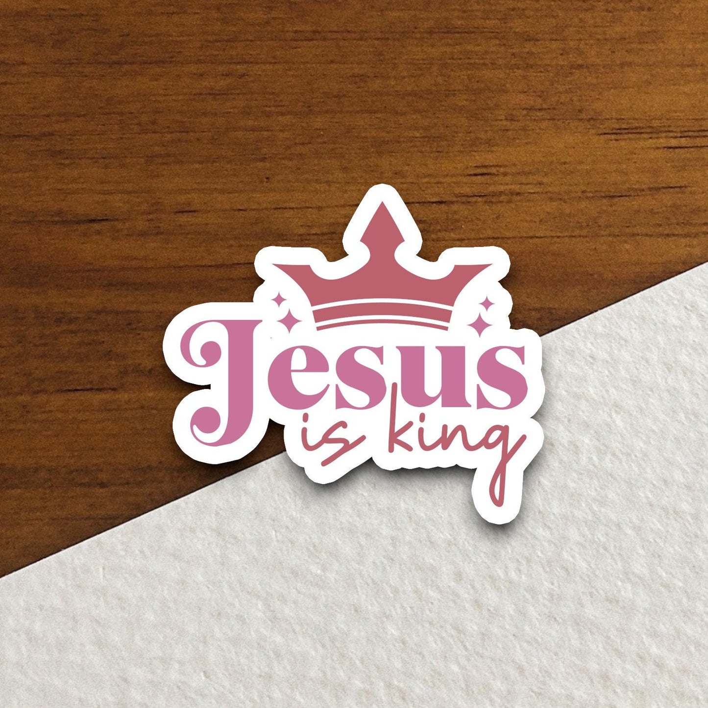 Jesus is king sticker, Religious Sticker, Faith Sticker, Worship Sticker, Christian Sticker, Scripture Sticker, Room Décor