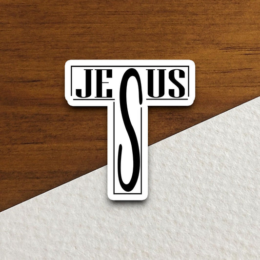 Jesus cross sticker, Religious Sticker, Faith Sticker, Worship Sticker, Christian Sticker, Scripture Sticker, Room Décor