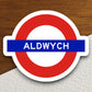 Aldwych station sticker, the Tube, the Underground, London England tunnel souvenir sticker, road sign travel gift, rapid transit, Room Décor