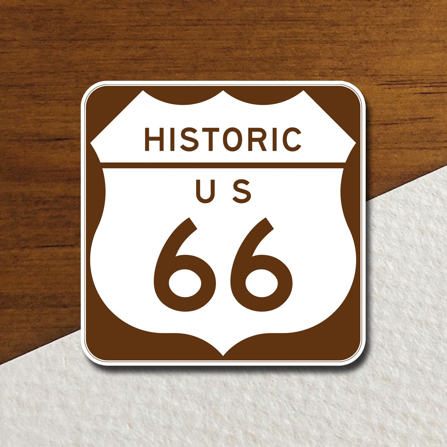 Historic Route 66 - road sign sticker, road trip sticker, highway sign, room decor, travel sticker