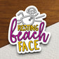 Resting Beach Face Sticker, vacation sticker, travel sticker, room decor, water bottle sticker, laptop sticker