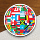 Earth Flags Sticker - Country Symbols - Decorative Vinyl Decal for Laptops Water Bottles and More - Patriotic Travel Souvenir, Room Décor