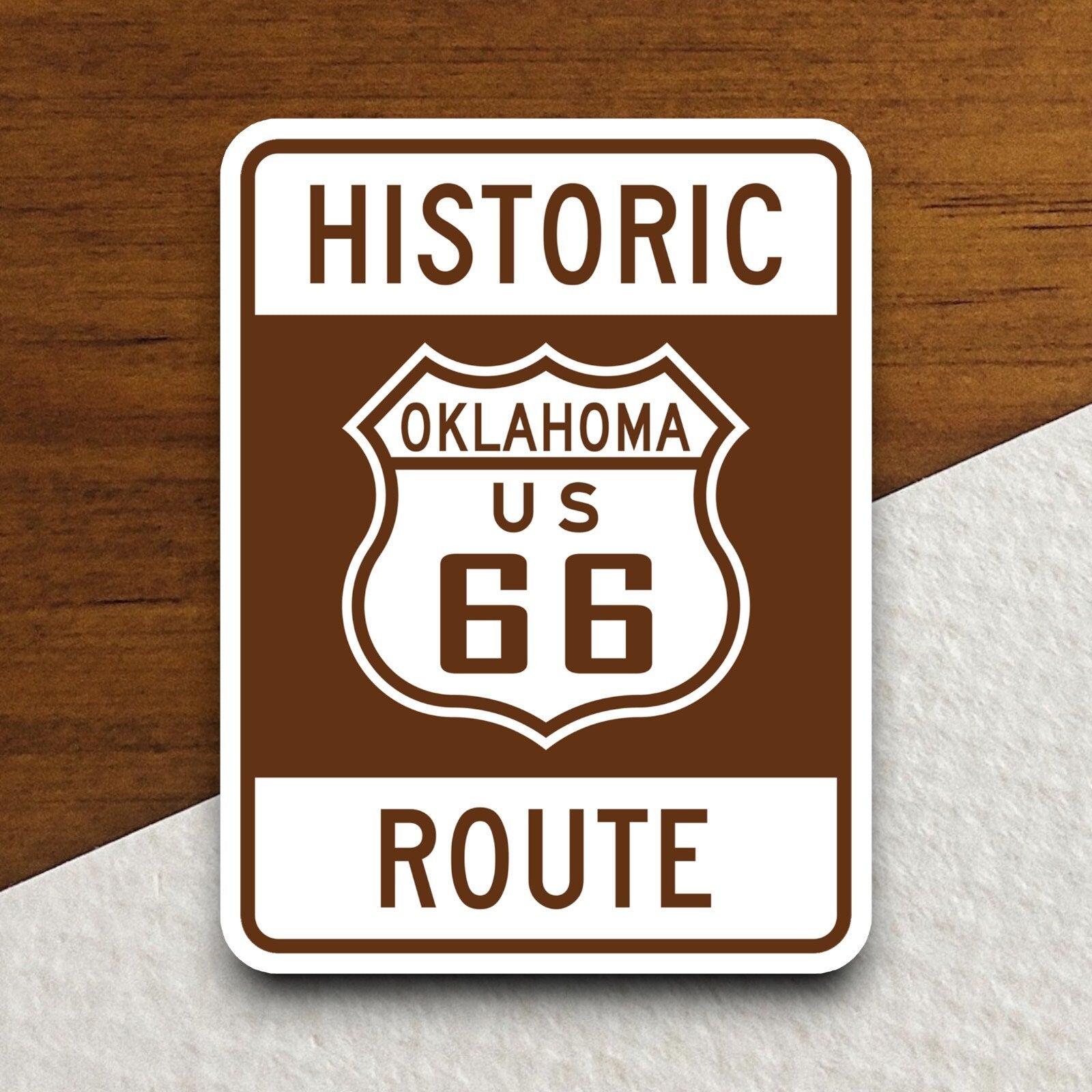 Historic Route 66 - Oklahoma road sign sticker, road trip sticker, highway sign, room decor, travel sticker