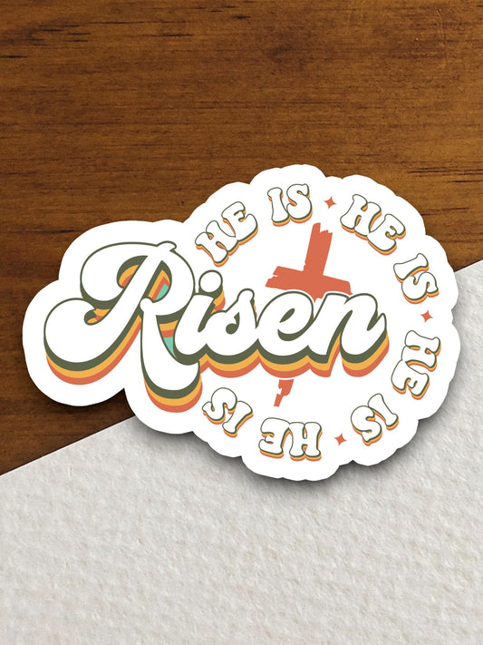 Cross with He Is Risen sticker, Easter sticker, Religious Sticker, Faith Sticker, Worship Sticker, planner sticker, cross sticker