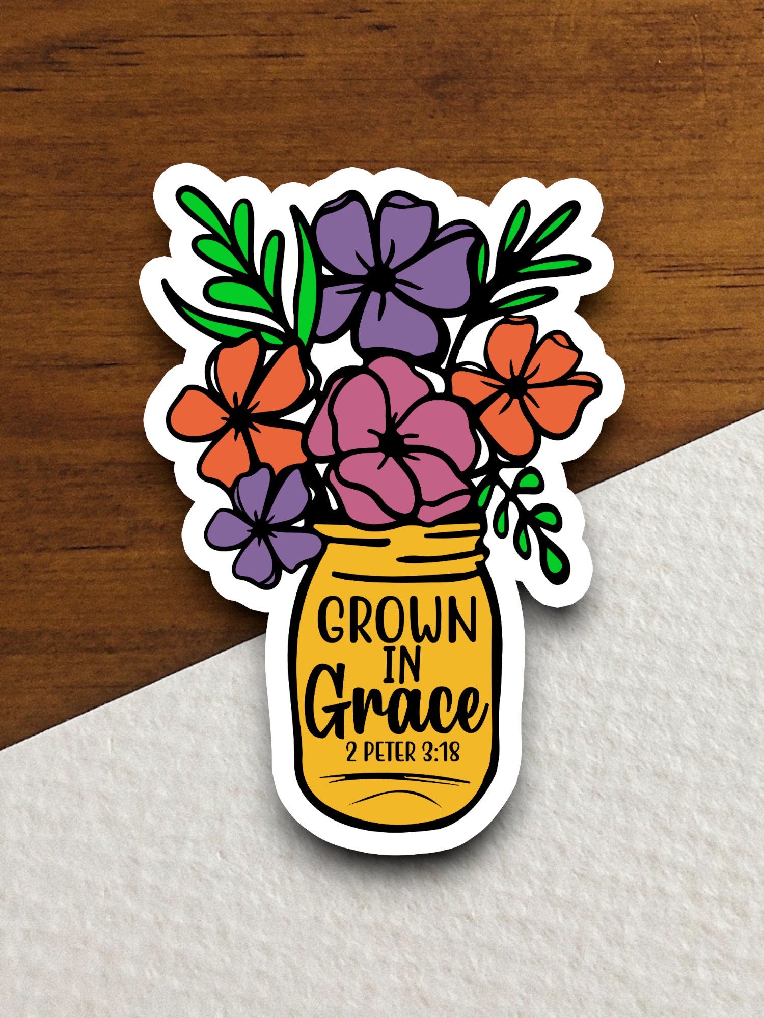 Grown in Grace sticker, Religious Sticker, Faith Sticker, Worship Sticker, Christian Sticker, Scripture Sticker, Room Décor