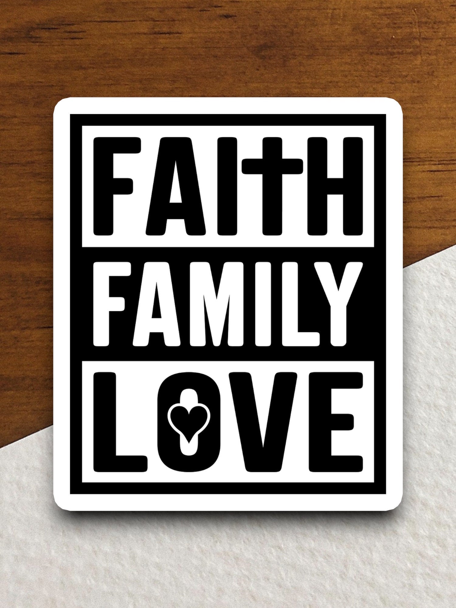 Faith family love sticker, family sticker, Religious Sticker, Faith Sticker, Worship Sticker, Christian Sticker, Scripture Sticker