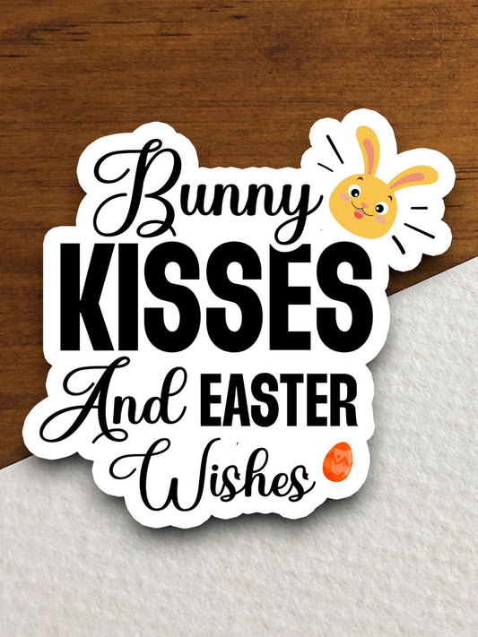 Bunny Kisses And Easter Wishes sticker, bunny sticker, kiss sticker, Easter sticker, Religious Sticker, Faith Sticker, laptop decal, bible