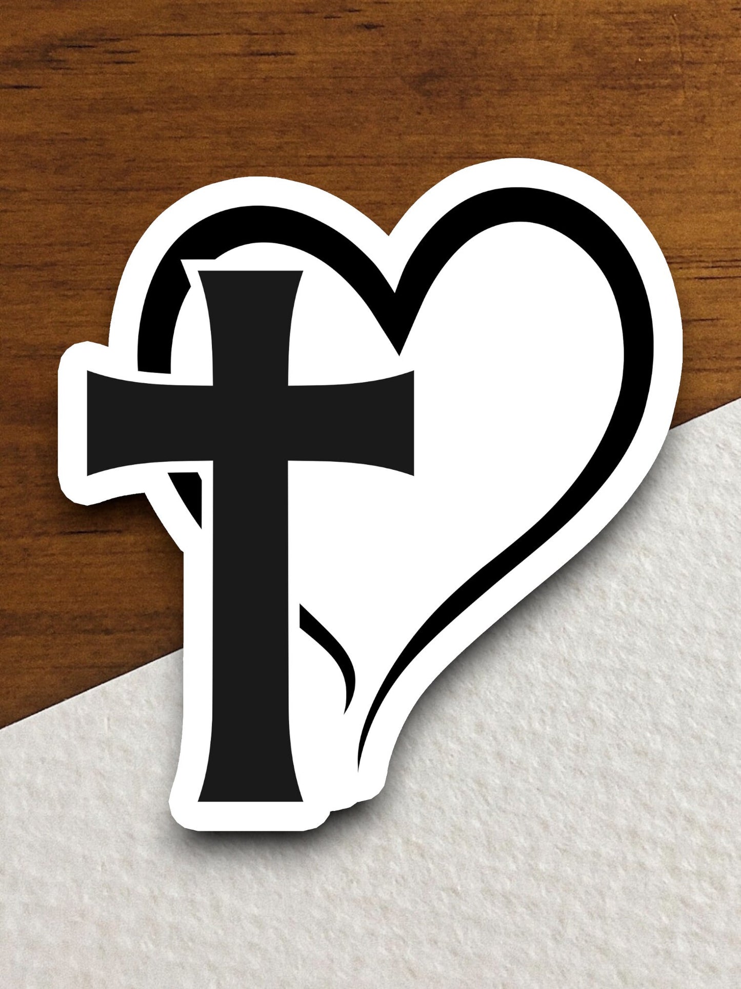 Church Cross and Heart sticker, cross sticker, church sticker, Religious Sticker, Faith Sticker, Worship Sticker, Christian Sticker