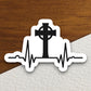 Church Cross Heartbeat sticker, church sticker, cross sticker, Religious Sticker, Faith Sticker, Worship Sticker, Christian Sticker