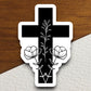 Church Cross with Flowers sticker, church sticker, cross sticker, Religious Sticker, Faith Sticker, Worship Sticker, Christian Sticker