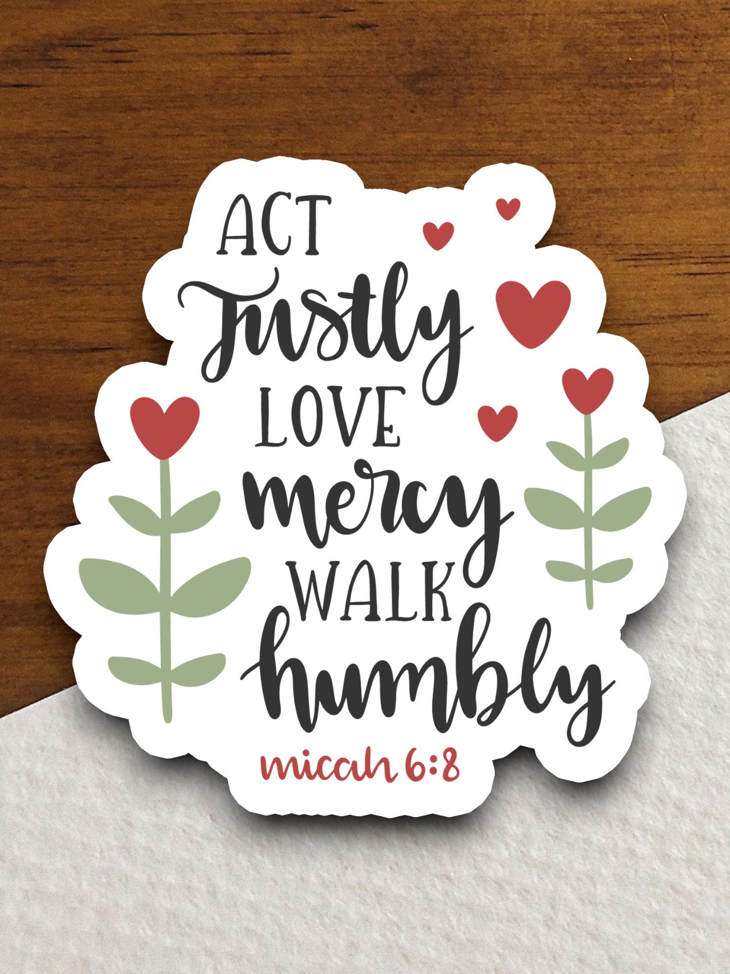 Act Justly Love Mercy Walk Humbly sticker, love sticker, mercy sticker, Religious Sticker, Faith Sticker, Worship Sticker, Faith Decal