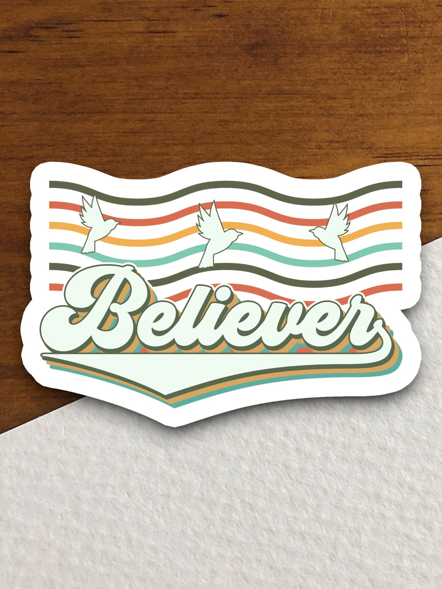 Believer and doves sticker, Religious Sticker, Faith Sticker, Worship Sticker, Christian Sticker, Scripture Sticker, Room Décor