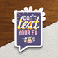 Don't Text Your Ex sticker, funny stickers, laptop stickers, water bottle sticker, sticker with sayings