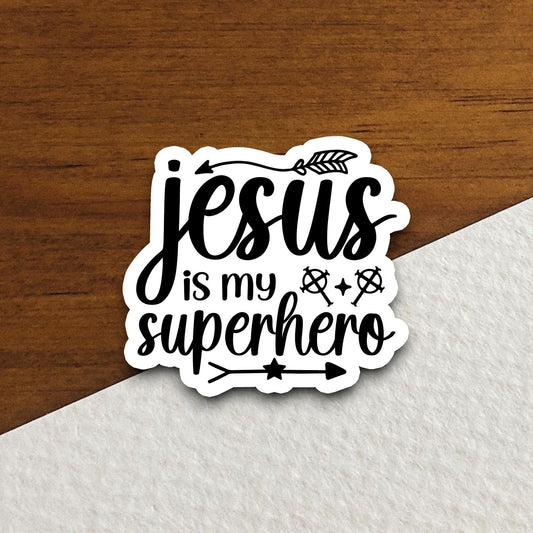 Jesus is My Superhero sticker, Religious Sticker, Faith Sticker, Worship Sticker, Christian Sticker, Scripture Sticker, Room Décor