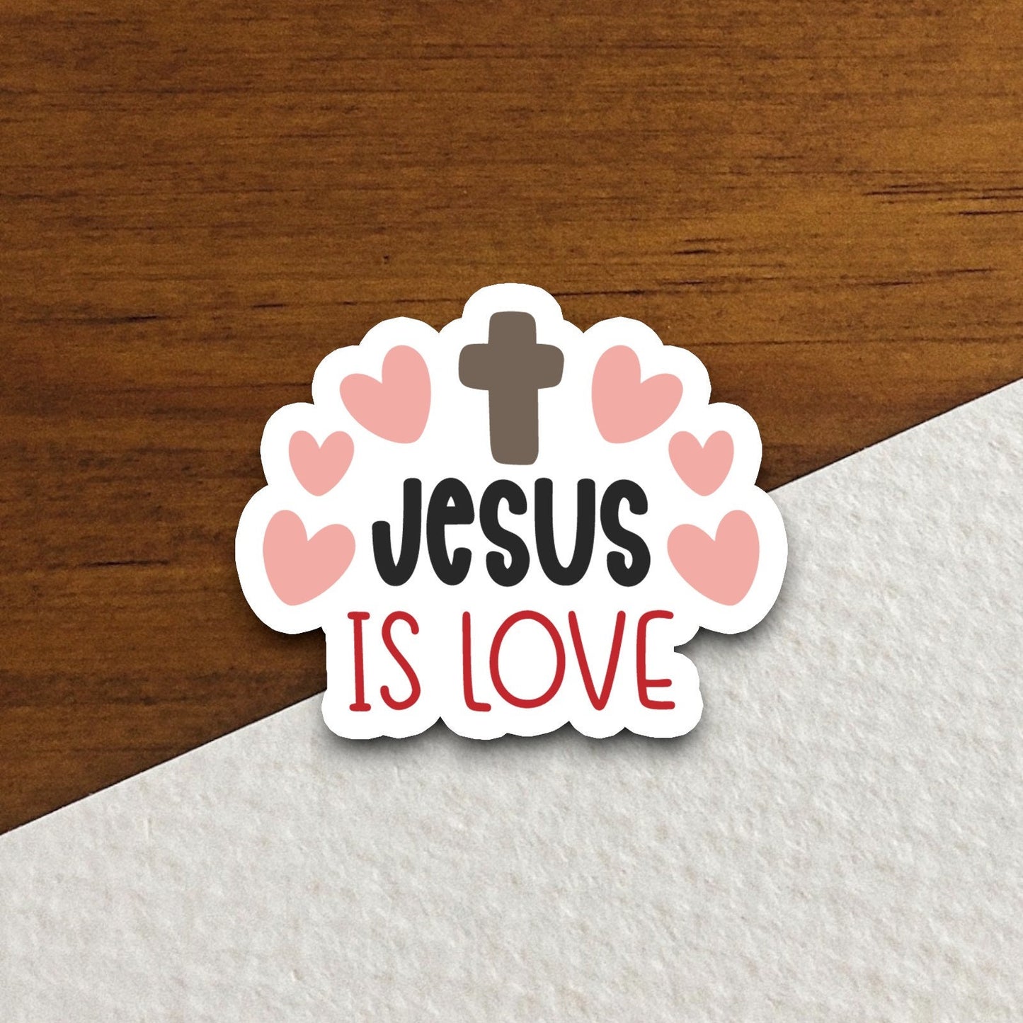 Jesus is Love sticker, Religious Sticker, Faith Sticker, Worship Sticker, Christian Sticker, Scripture Sticker, Room Décor