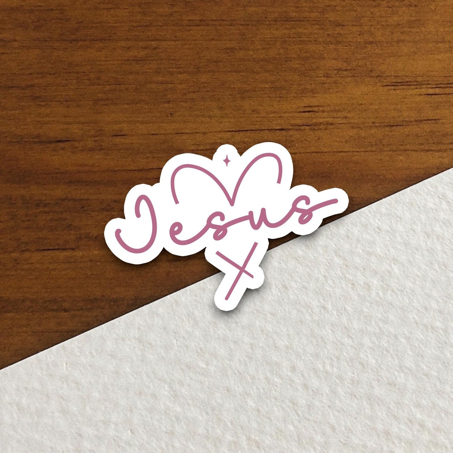 Jesus Heart sticker, Religious Sticker, Faith Sticker, Worship Sticker, Christian Sticker, Scripture Sticker, Room Décor