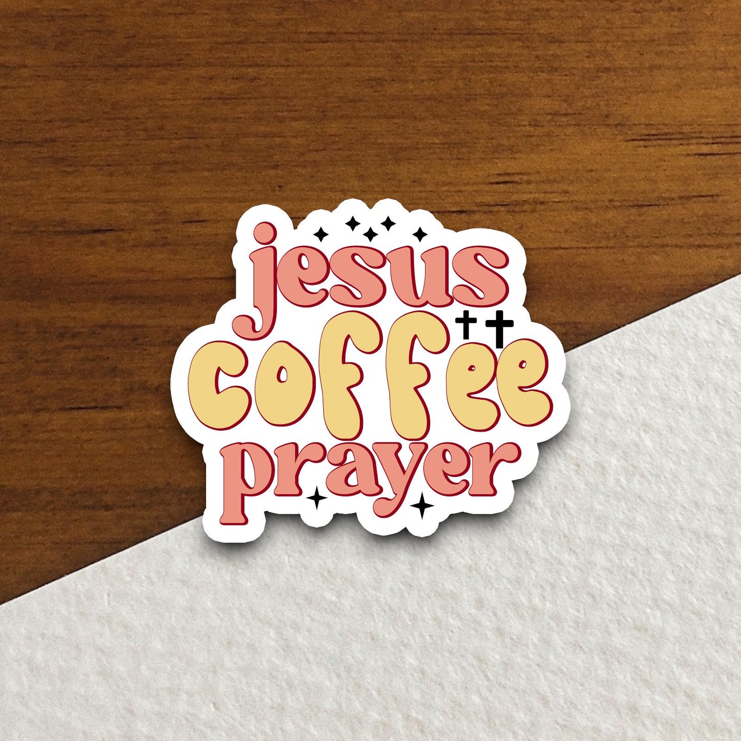 Jesus coffee prayer sticker, Religious Sticker, Faith Sticker, Worship Sticker, Christian Sticker, Scripture Sticker, Room Décor