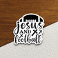 Jesus and Football sticker, Religious Sticker, Faith Sticker, Worship Sticker, Christian Sticker, Scripture Sticker, Room Décor