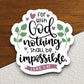 For With God Nothing Shall be impossible sticker, Religious Sticker, Faith Sticker, Worship Sticker, Christian Sticker, God sticker