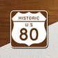 Historic US Route 80 Arizona road sign sticker, road trip sticker, highway sign, room decor, travel sticker