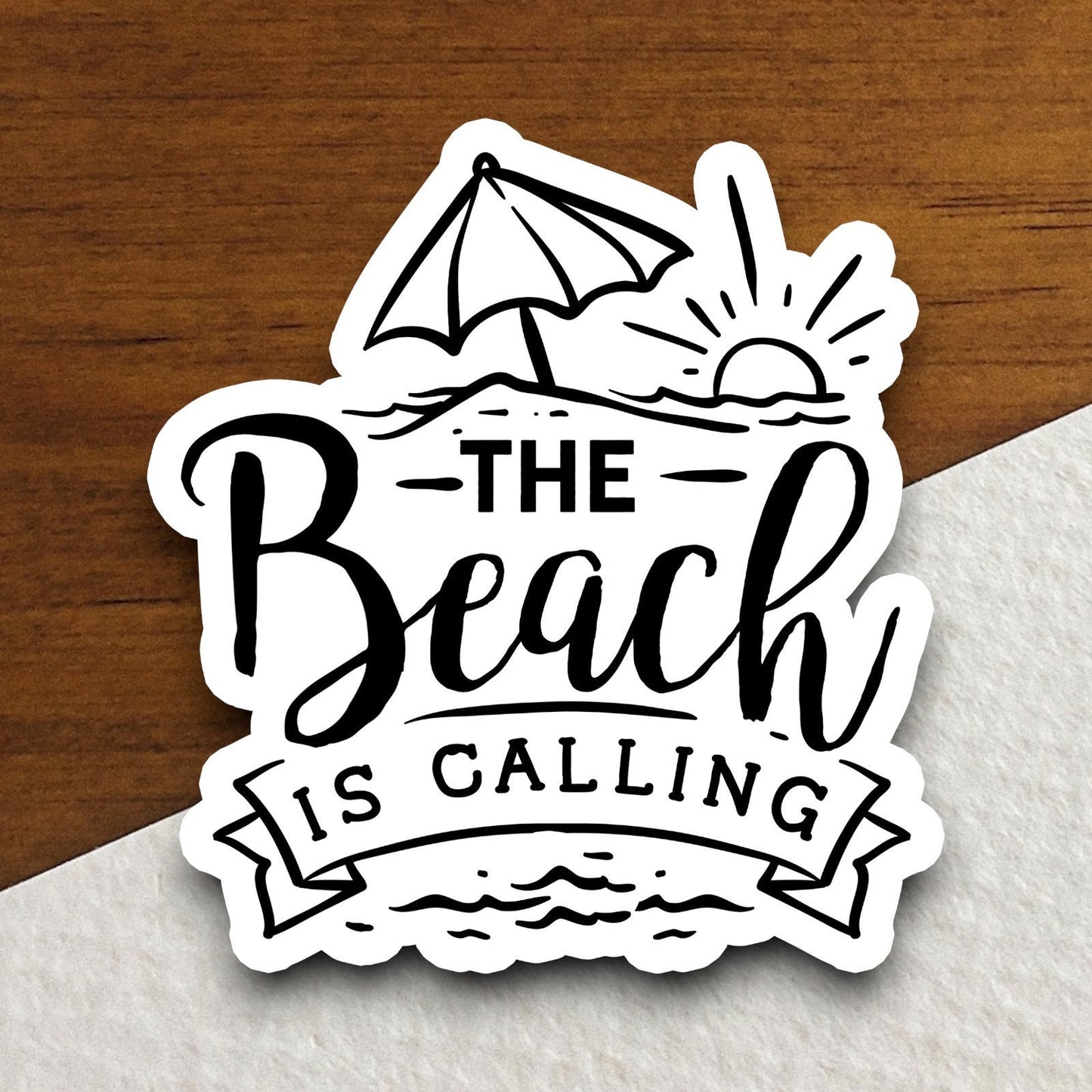 The Beach is Calling sticker, vacation sticker, travel sticker, room decor, water bottle sticker, laptop sticker