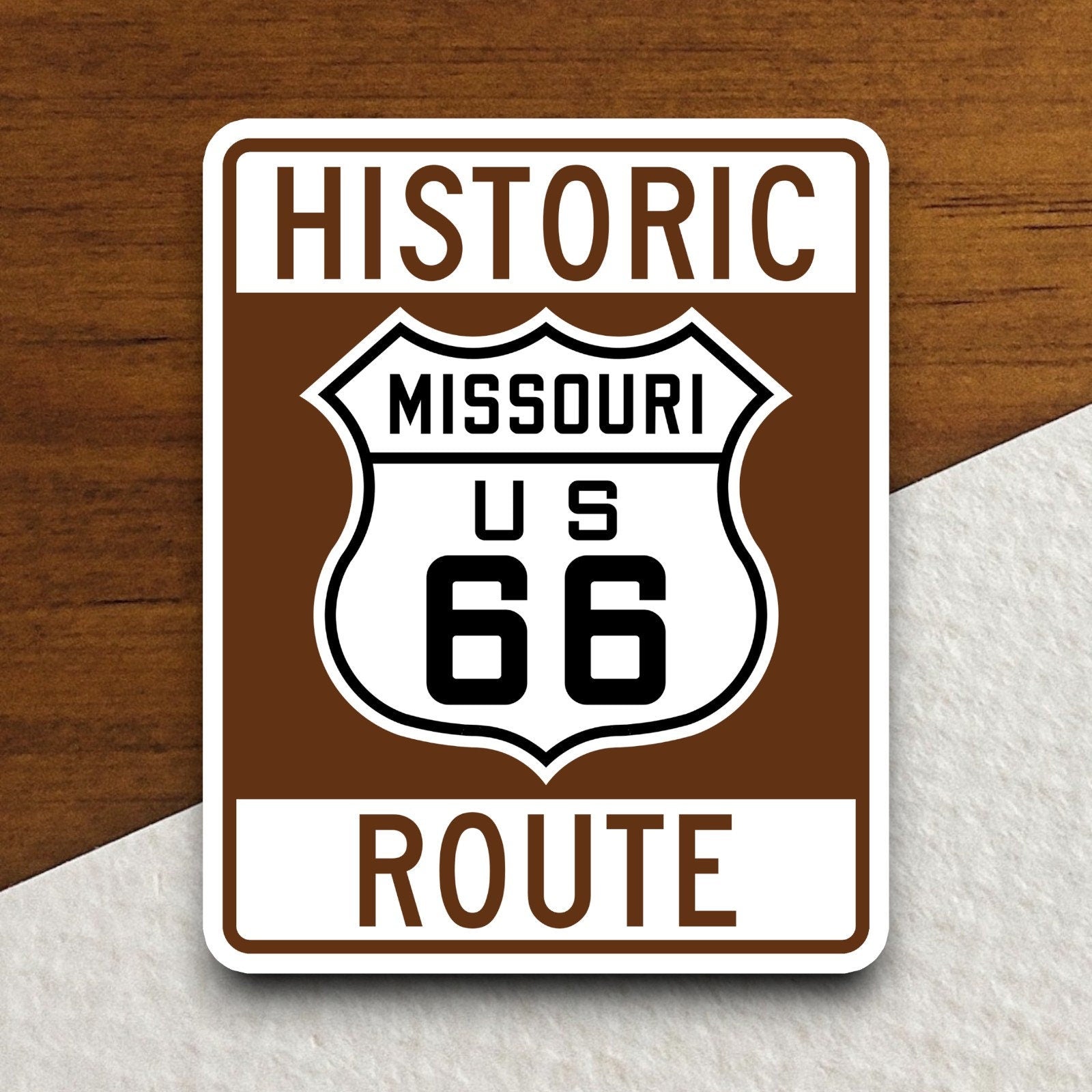 Historic Route 66 - Missouri road sign sticker, road trip sticker, highway sign, room decor, travel sticker