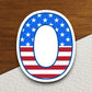 Number 0 Flag Style sticker, United States Flag, Laptop, Water Bottle, Hydroflask, Phone, Computer, Room Décor