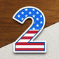 Number 2 Flag Style sticker, United States Flag, Laptop, Water Bottle, Hydroflask, Phone, Computer, Room Décor