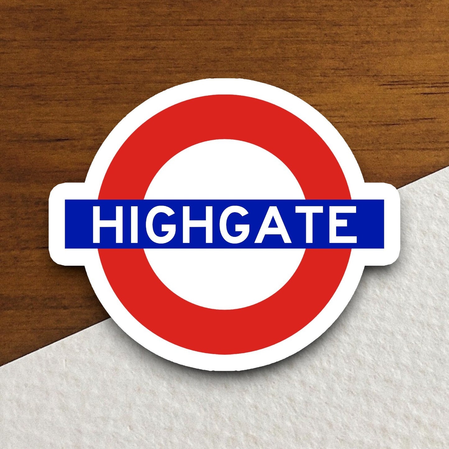 Highgate station sticker, the Underground Tube in London England, London tunnel souvenir sticker, road sign travel gift, Room Décor