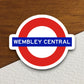 Wembley Central station sticker, the Underground Tube in London England, London tunnel souvenir sticker, road sign travel gift, Room Décor