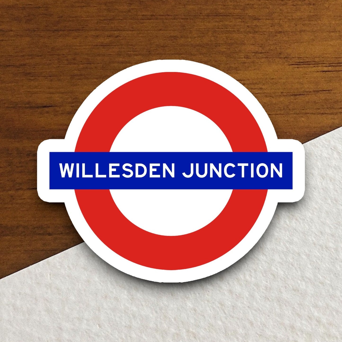 Willesden Junction station sticker, the Underground Tube in London England, London tunnel souvenir sticker, road sign travel gift