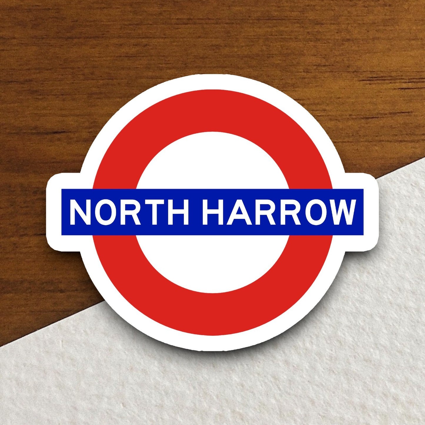 North Harrow station sticker, the Underground Tube in London England, London tunnel souvenir sticker, road sign travel gift, Room Décor