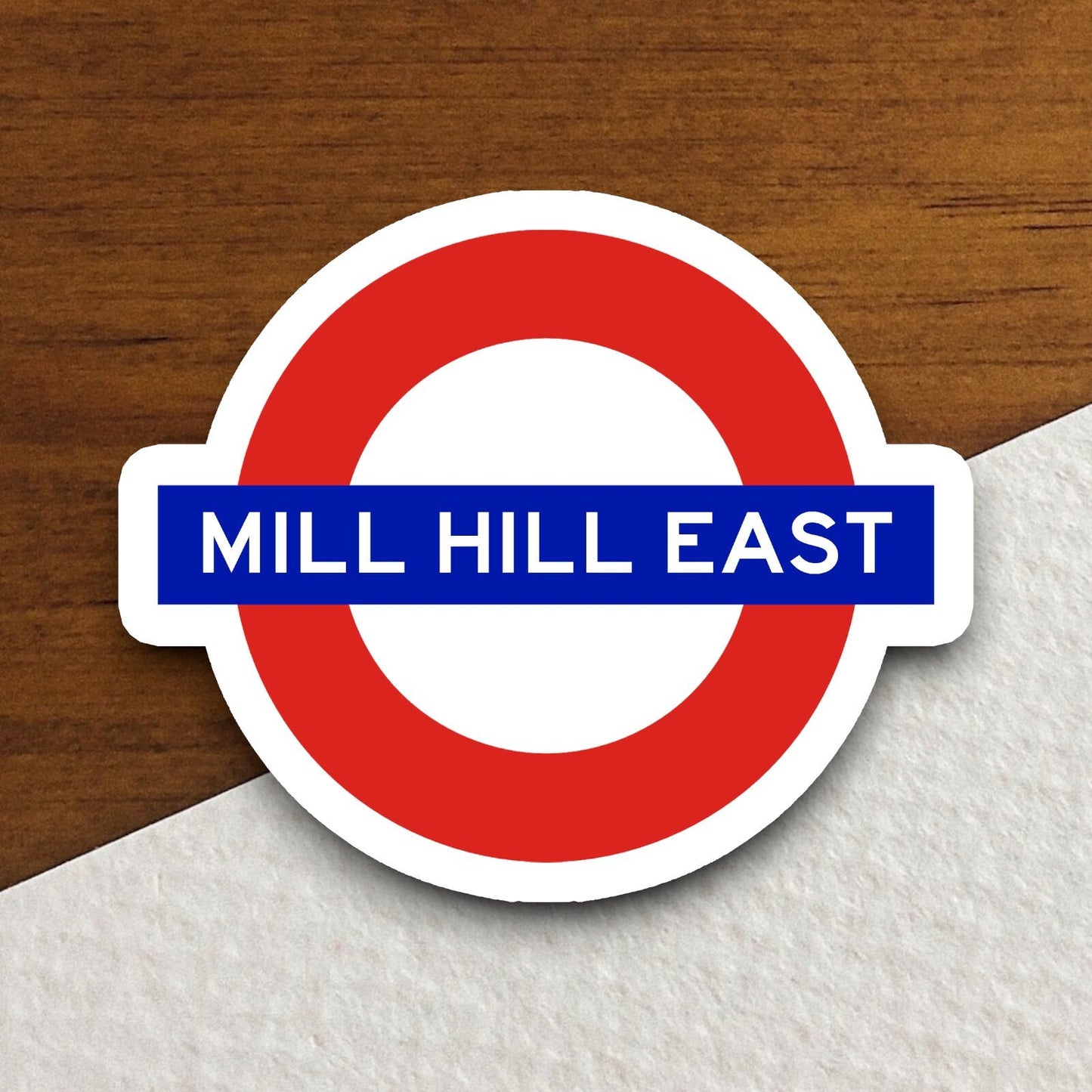 Mill Hill East station sticker, the Underground Tube in London England, London tunnel souvenir sticker, road sign travel gift, Room Décor