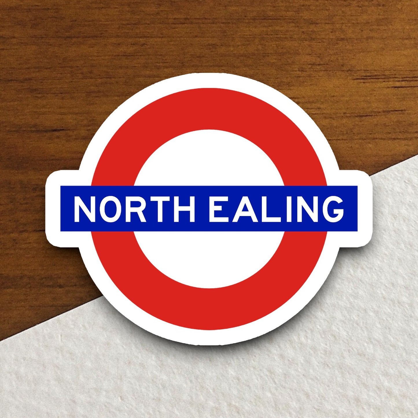 North Ealing station sticker, the Underground Tube in London England, London tunnel souvenir sticker, road sign travel gift, Room Décor