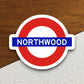 Northwood station sticker, the Underground Tube in London England, London tunnel souvenir sticker, road sign travel gift, Room Décor