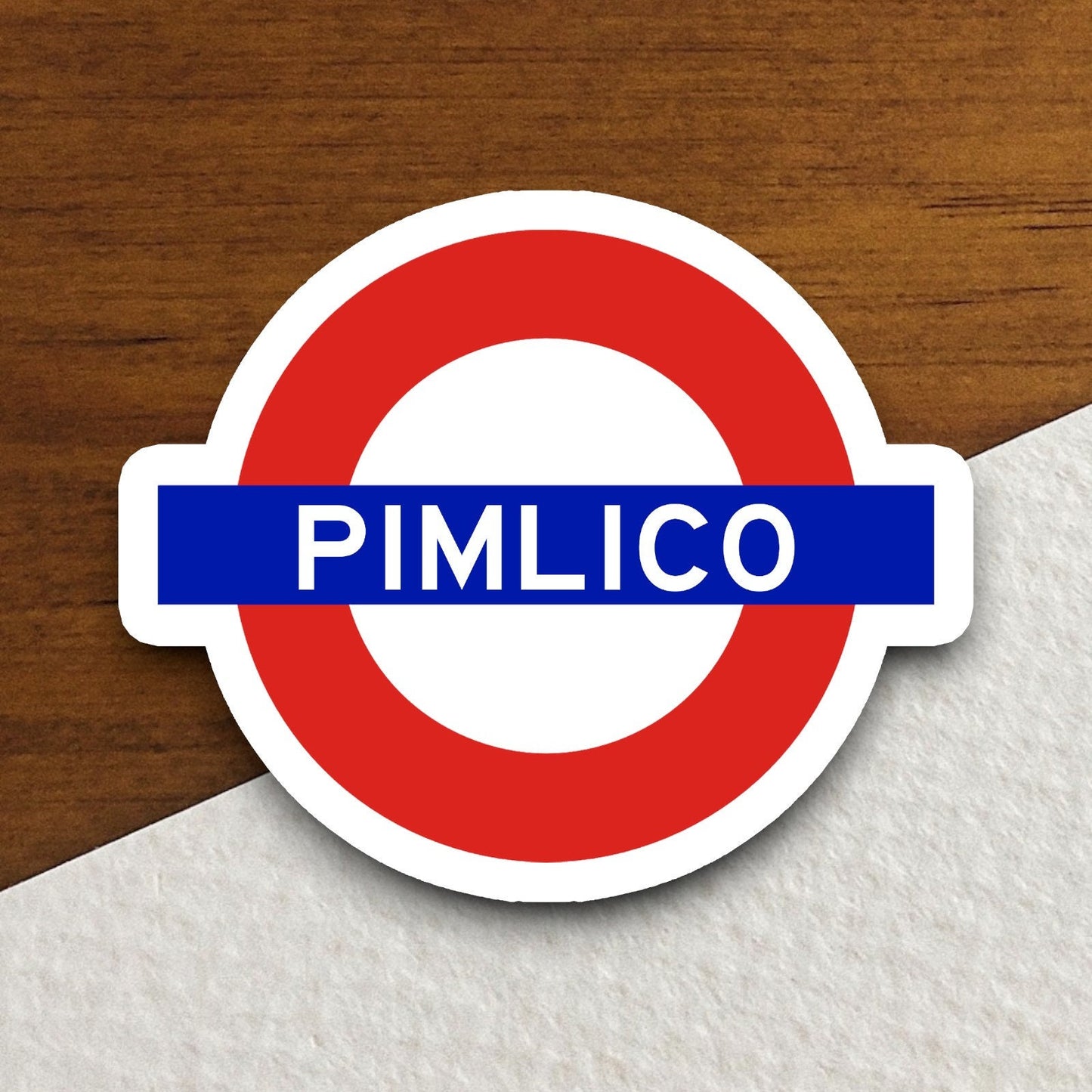 Pimlico station sticker, the Underground Tube in London England, London tunnel souvenir sticker, road sign travel gift, Room Décor