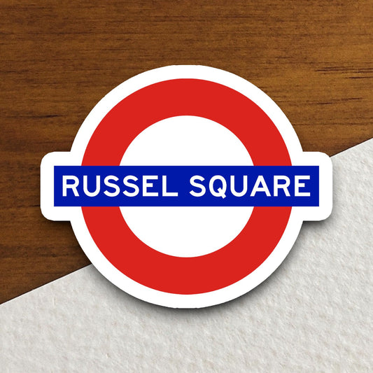 Russell Square station sticker, the Underground Tube in London England, London tunnel souvenir sticker, road sign travel gift, Room Décor