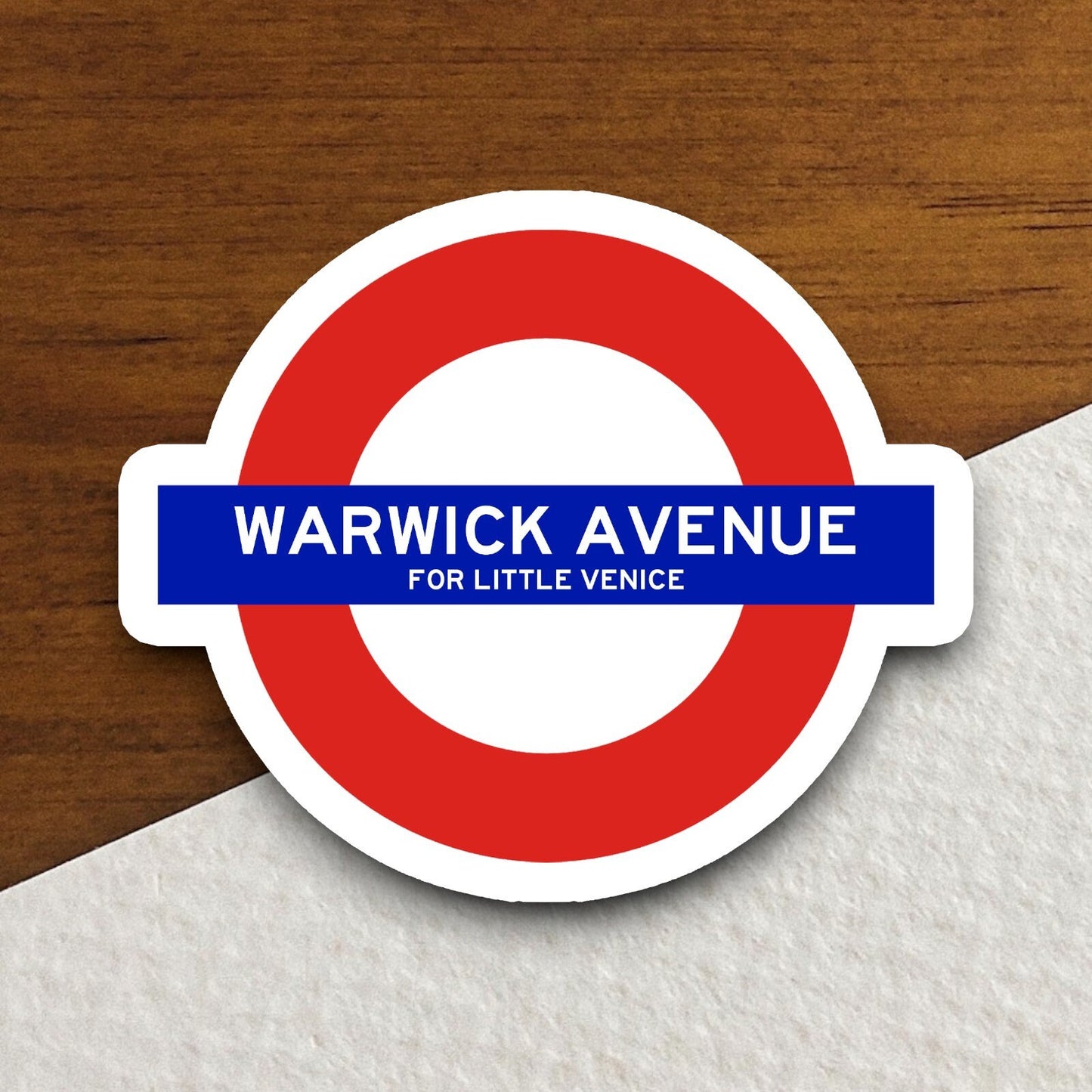 Warwick Avenue station sticker, the Underground Tube in London England, London tunnel souvenir sticker, road sign travel gift, Room Décor