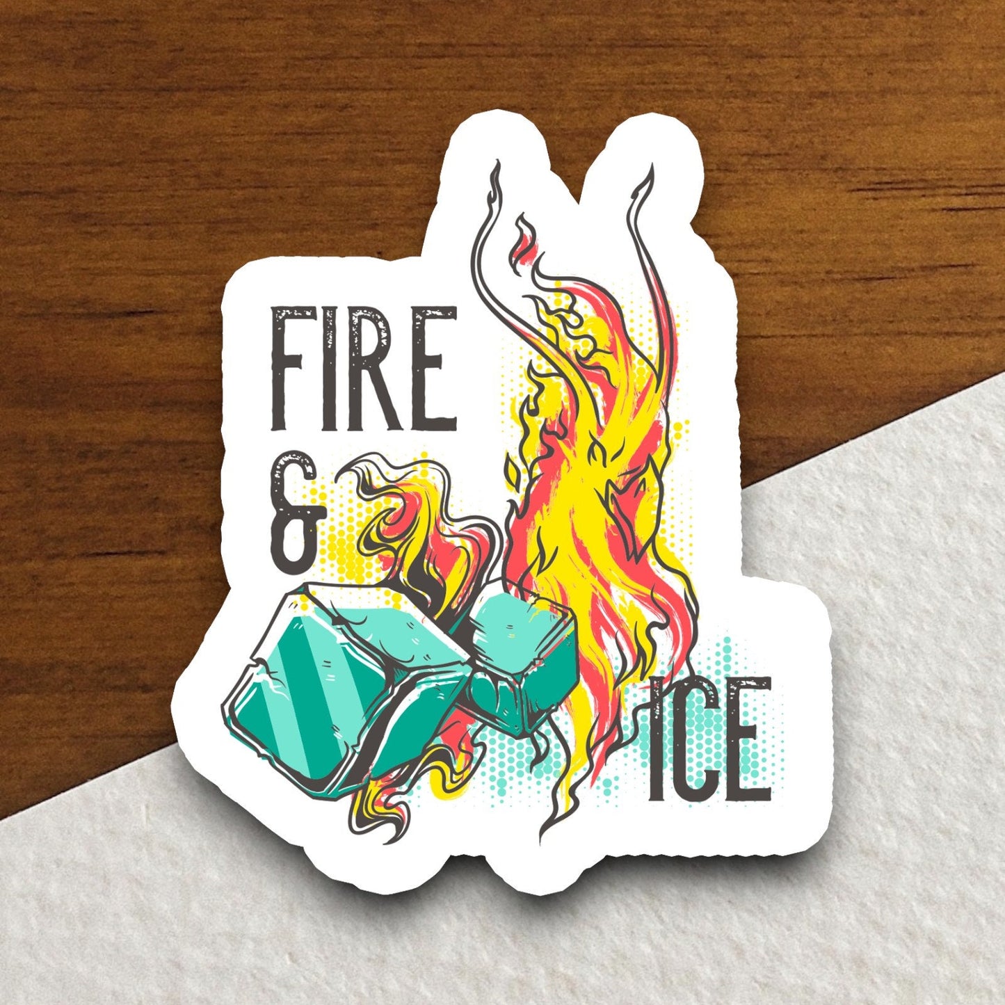 Fire and Ice Sticker, funny stickers, laptop stickers, water bottle sticker, sticker with sayings