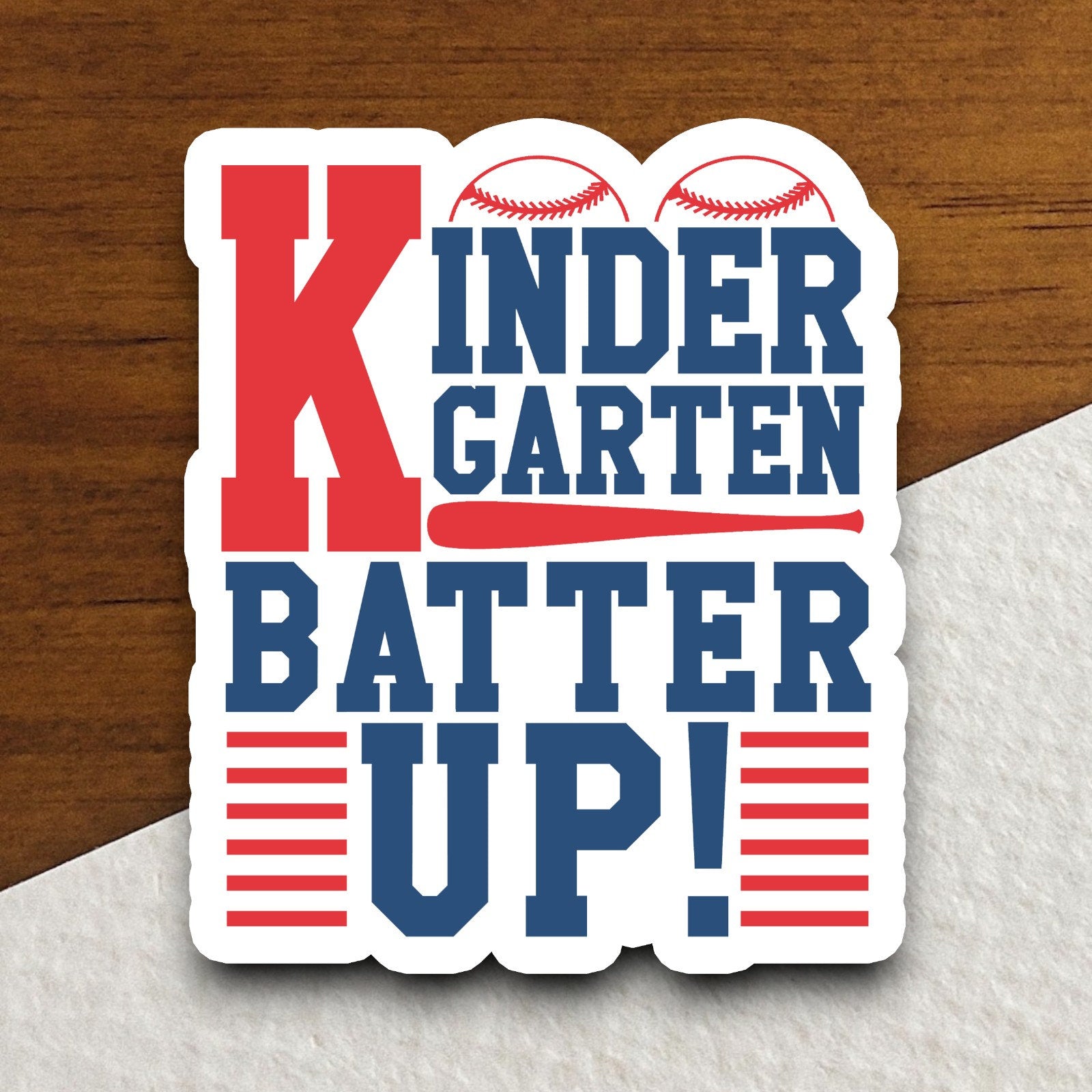 Kindergarten Batter Up Sticker, Teacher Sticker, Education Sticker, School Sticker, Cute Sticker, Room Decor, Back to School