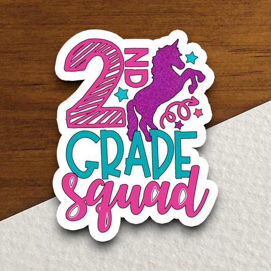 2nd Grade Squad Sticker, Teacher Sticker, Education Sticker, School Sticker, Cute Sticker, Room Decor, Back to School