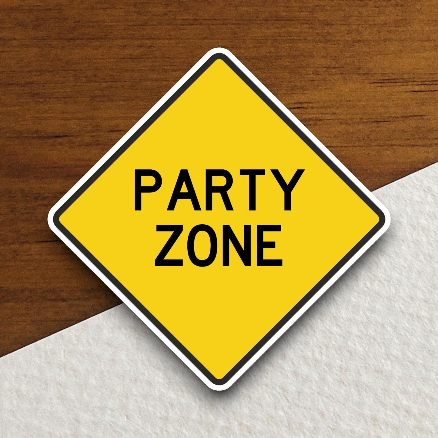 Party Zone road sign sticker, party sticker, birthday sticker, room decor, fun sticker