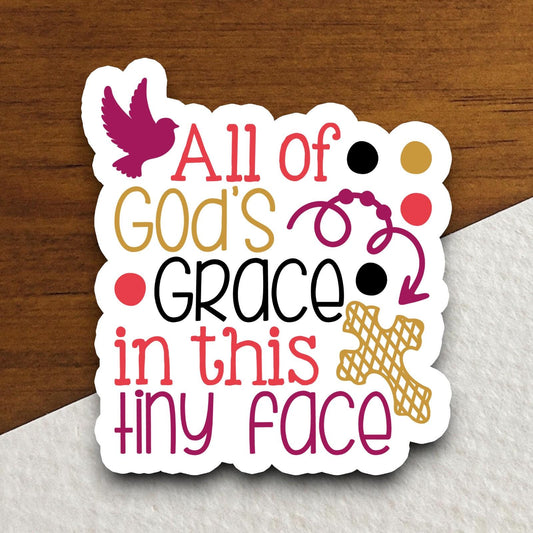 All of Gods grace in this tiny face sticker, Religious Sticker, Faith Sticker, Worship Sticker, Christian Sticker, planner sticker