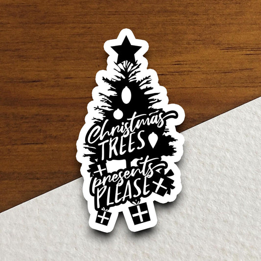 Christmas Trees Presents Please sticker, Religious Sticker, Faith Sticker, Worship Sticker, Christian Sticker, Scripture Sticker, Room Décor