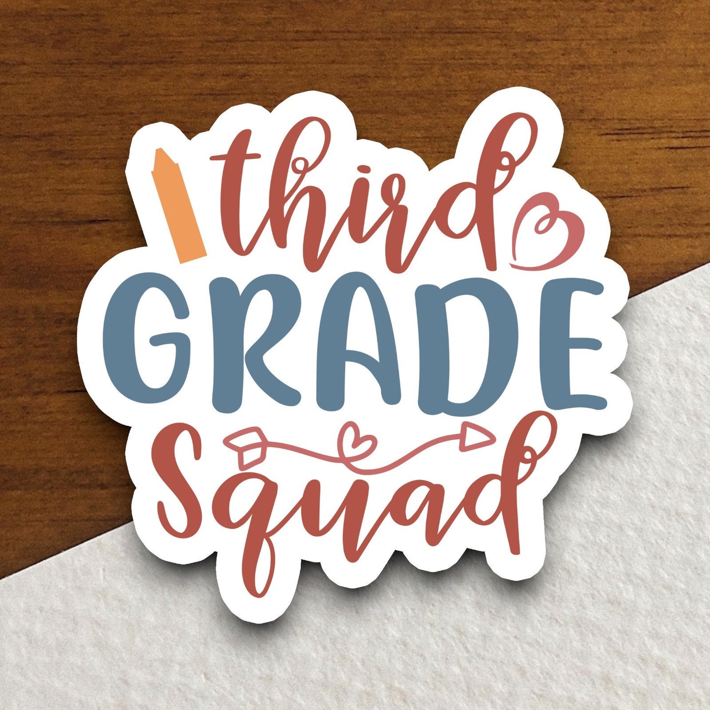 Third Grade Squad Sticker, Teacher Sticker, Education Sticker, School Sticker, Cute Sticker, Room Decor