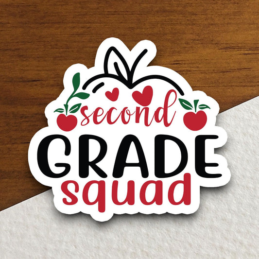 Second Grad Squad Sticker, Teacher Sticker, Education Sticker, School Sticker, Cute Sticker, Room Decor, Back to School